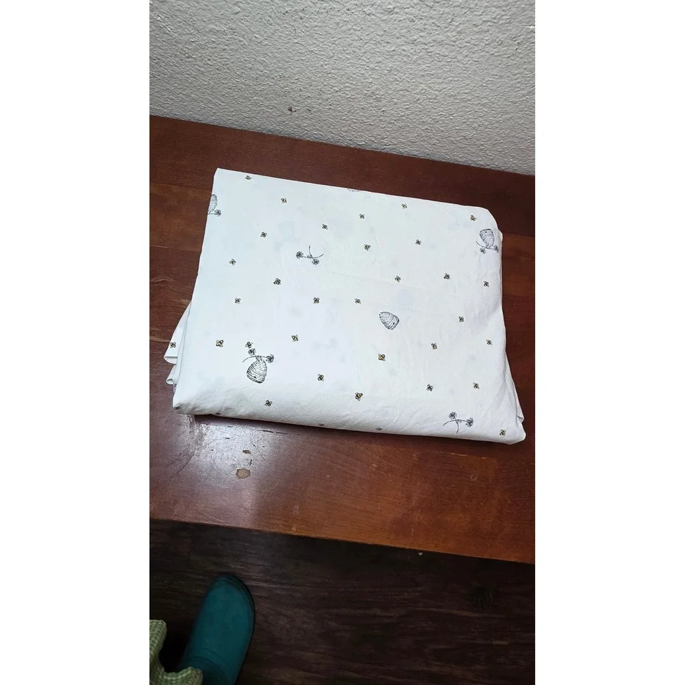 Lauren Ralph Lauren Bee Full Flat Sheet White Beehive Print Cottagecore Bedding